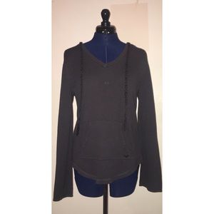 Flare-sleeve sweater hoodie